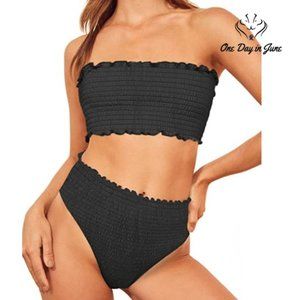 Bandeau Off Shoulder High Waist Bikini